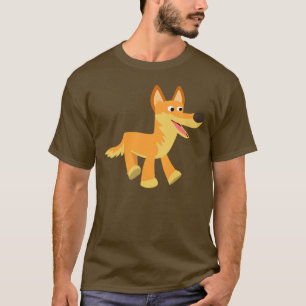 T-shirt mignon de dingo de bande dessinée