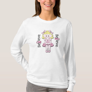 T-shirt mignon de douille de ruban rose long