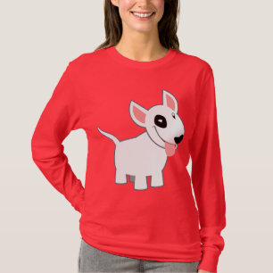 T-shirt mignon de femmes de bull-terrier de bande