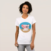 T-shirt mignon de femmes de porc d'écriture de (Devant entier)