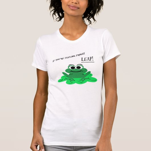 T-shirt mignon de grenouille de bande dessinée (Devant)
