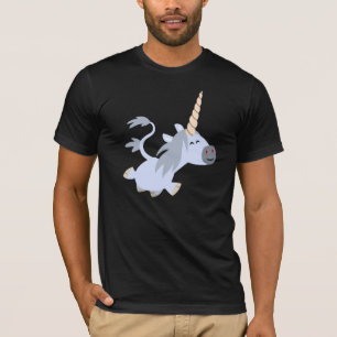 T-shirt mignon de licorne de bande dessinée de