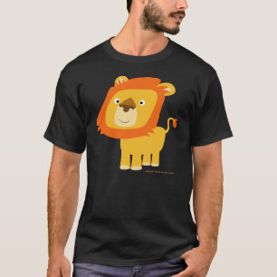 T-shirt mignon de lion de bande dessinée