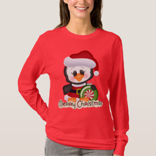 T-shirt mignon de pingouin de vacances de Noël