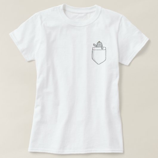 T-shirt mignon de poche de lamantin (Design devant)