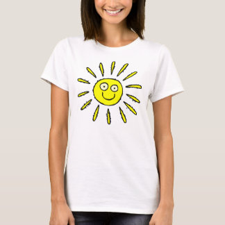 T-shirt mignon de visage de conception heureuse de