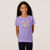 T-shirt mignon de visage de lapin de Pâques de (Devant entier)