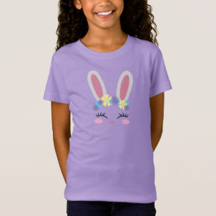 T-shirt mignon de visage de lapin de Pâques de