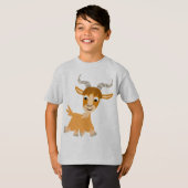 T-shirt mignon d'enfants de chèvre de bande (Devant entier)
