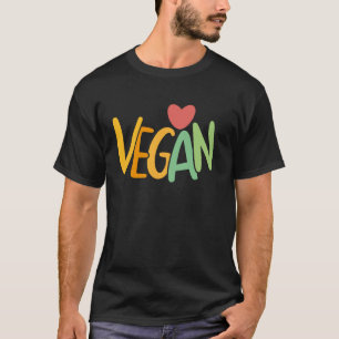 T-shirt Mignon design de coeur d'amour végan veggie à base