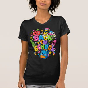 T-shirt Mignon dessin animé de rentrée scolaire amusant