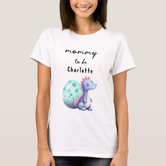 T-shirt Mignon dinosaure à l'aquarelle future maman (Devant)