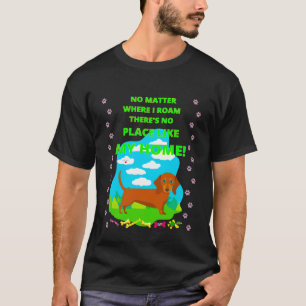 T-shirt Mignon Drôle Décontracté Dachshund Peu Importe Où