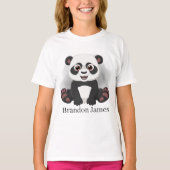 T-shirt mignon enfants unisex ajouter nom panda ours (Devant)