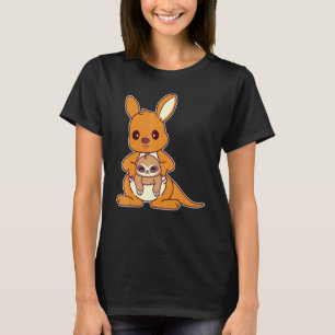 T-shirt Mignon et kangourou avec bébé paresseux animal