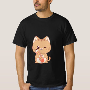 T-shirt mignon étudiant en chat Conception amoureux des