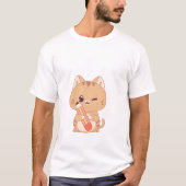 T-shirt mignon étudiant en chat | Conception amoureux des  (Devant)