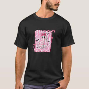 T-shirt Mignon Fantôme Coquette Rose Nœud Imprimé Vache Ha