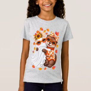 T-Shirt Mignon Fantôme de Loutre Halloween Automne