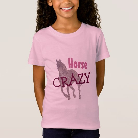 T-Shirt Mignon FOU de cheval pour le ROSE équestre de (Devant)