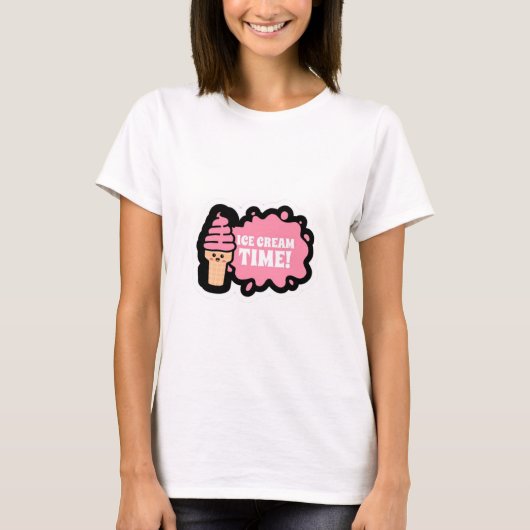 T-shirt Mignon Glace pour Filles (Devant)