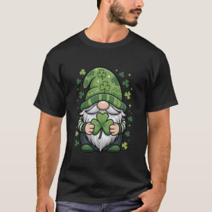 T-shirt Mignon gnome irlandais tenant trèfle St Patrick