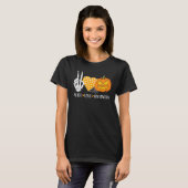T-shirt Mignon Halloween Peace Love et Gnome Fall Girls (Devant entier)