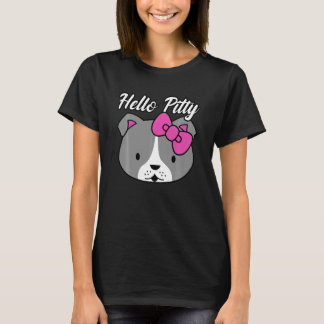T-shirt Mignon Hello Pitty Amour Pitbull Amoureux de Chien