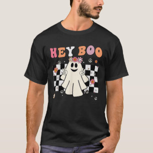 T-shirt Mignon Hey Boo Fantôme Femmes Fille Tout-Petit Drô
