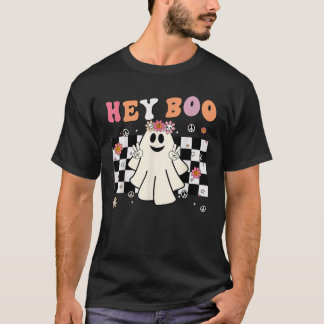 T-shirt Mignon Hey Boo Fantôme Femmes Fille Tout-Petit Drô