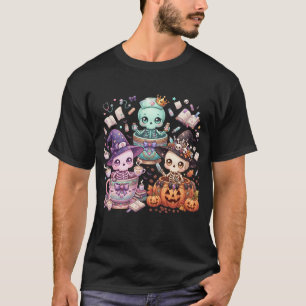 T-shirt Mignon infirmière kawaii squelette sorcière Hallow