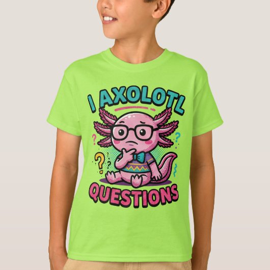 T-shirt Mignon Je Questions Axolotl nerd aztèque avec des  (Devant)