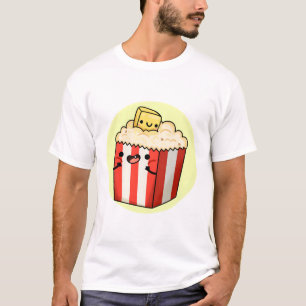 T-shirt Mignon Kawaii Popcorn au Beurre