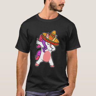 T-shirt Mignon Licorne Cinco De Mayo Mexique Cheval Drapea