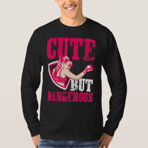 T-shirt Mignon Mais Dangereuse Une Fille De Boxe Cool Et G