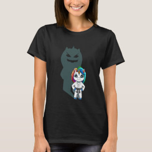 T-shirt Mignon mais dangereux arts martiaux licorne karaté