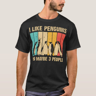 T-shirt Mignon Manchot Manchot Rétro