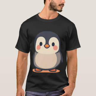 T-shirt Mignon Manchot Rond Kawaii Bébé Manchot