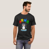 T-shirt Mignon manchot tenant des pièces de puzzle Sensibi (Devant entier)
