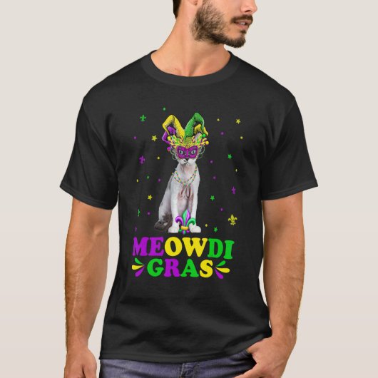 T-shirt Mignon Masque de Carnaval de Chat de Devon Rex Meo (Devant)