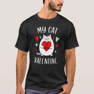 T-shirt Mignon Mon Chat Est Mon Valentin Kitten Coeur Sain