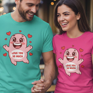 T-shirt Mignon Monstre Rose T'aime Tellement Art
