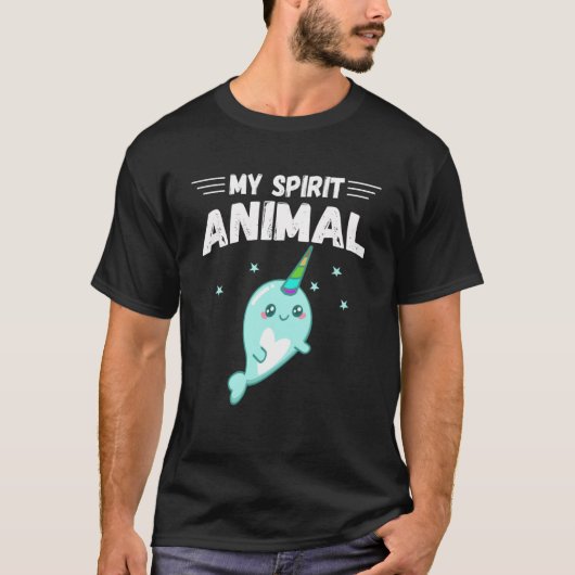 T-shirt Mignon Narwhal Mon Esprit Animal Heureux pour Narw (Devant)