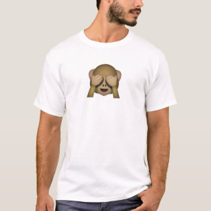 T-shirt Mignon ne voir l'aucun singe mauvais Emoji
