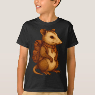 T-shirt Mignon opossum randonneur campeur forêt