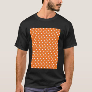 T-shirt Mignon, orange et blanc, motif pois, polka boho