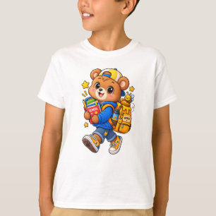 T-shirt Mignon Ours Chéri Cartable - Garçons de Maternelle