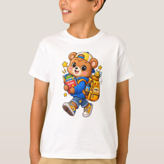 T-shirt Mignon Ours Chéri Cartable - Garçons de Maternelle