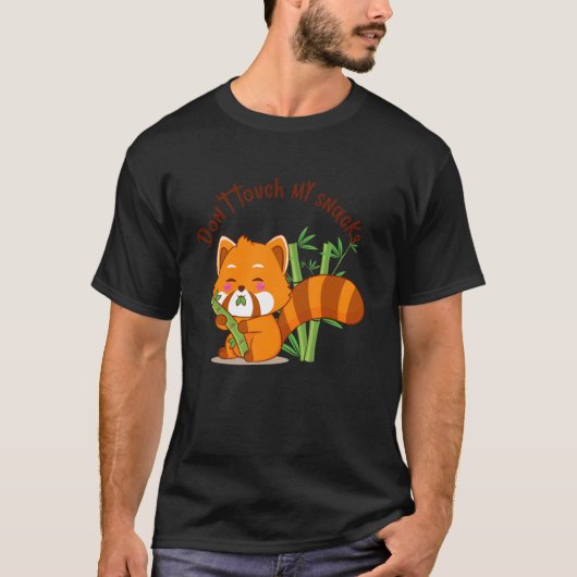 T-shirt mignon ours mangeant du bambou (Devant)