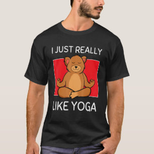 T-shirt Mignon ours Namaste Je aime vraiment le Yoga Pilat